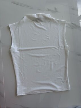 Aritzia White Sleeveless Mock Neck Tank